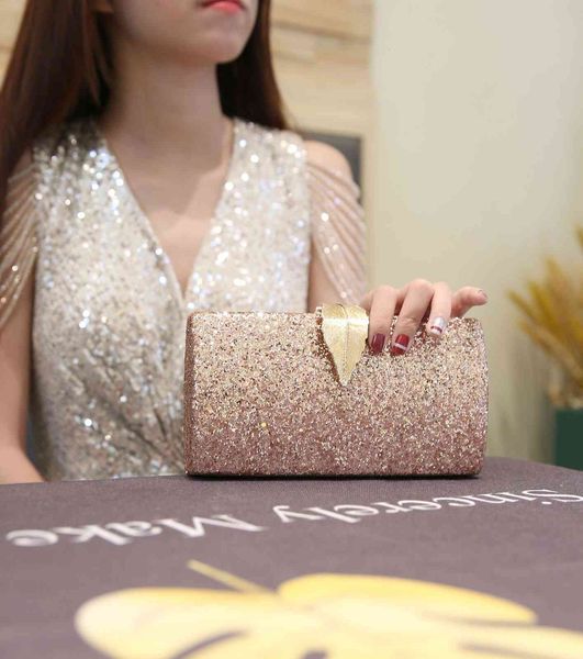 

sequin dinner bag fashion simple hand long small square dress bride party wedding