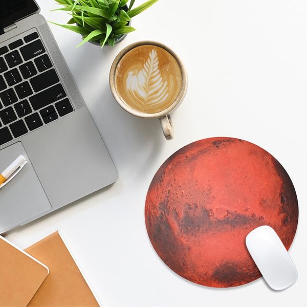 

astro series round mars pattern mouse pads office home desk accessories non-slip easy cleaning mouses pad for women and men 001