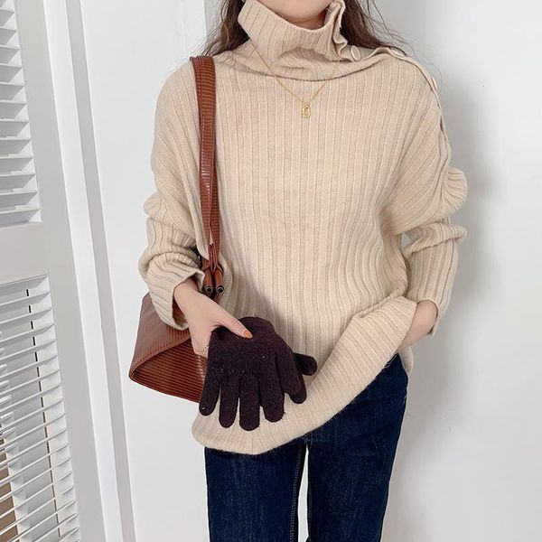 

comelminimalist outwear pullover basic bottoming sweater women autumn winter elegant turtleneck knitted sweaters women's, White;black