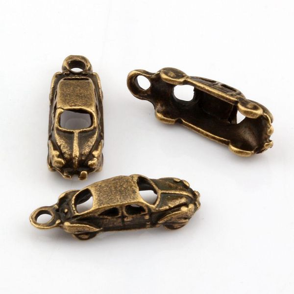 Pendenti con ciondoli per auto in lega per gioielli che fanno collana braccialetto accessori fai da te 7 * 22 * 6mm bronzo antico 200 pezzi A-290