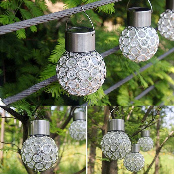 

solar led hanging light lantern waterproof hollow out ball lamp for outdoor garden yard patio ty53 lawn lamps