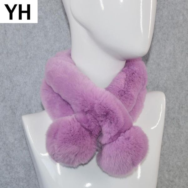 

scarves handmade rex fur scarf autumn winter real natural girls genuine ring shawl, Blue;gray