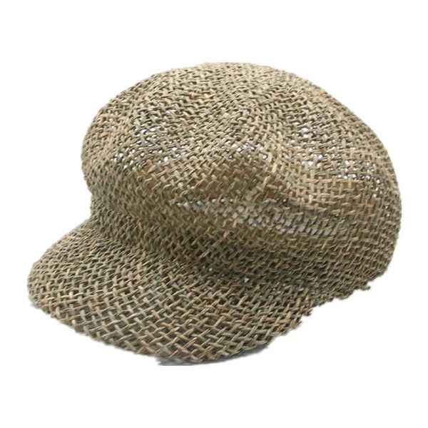 

wide brim hats straw spring summer solid handmade hollow men women outdoor casual luxury sun protective beach berets hat, Blue;gray