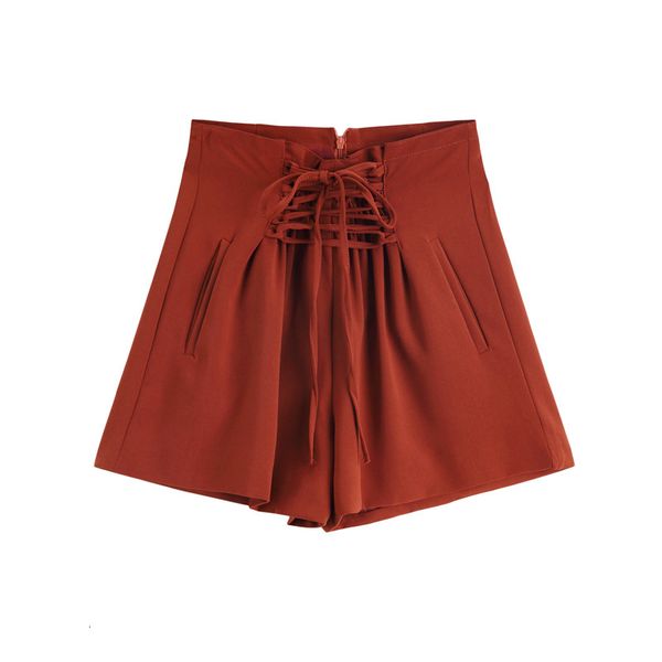 

women's shorts temperament bandage high waist wide leg female xia xian thin drop feeling cool a-line loose pants, White;black