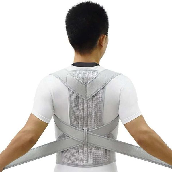 

breathable clavicle posture corrector orthopedic spine brace adjustable upper back support belt children blet, Black;blue