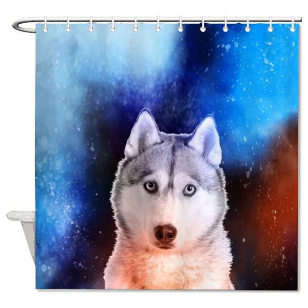 canidae dog greenland dog sakhalin husky siberian husky sky sled dog vertebrate bath decorative shower curtain bathroom