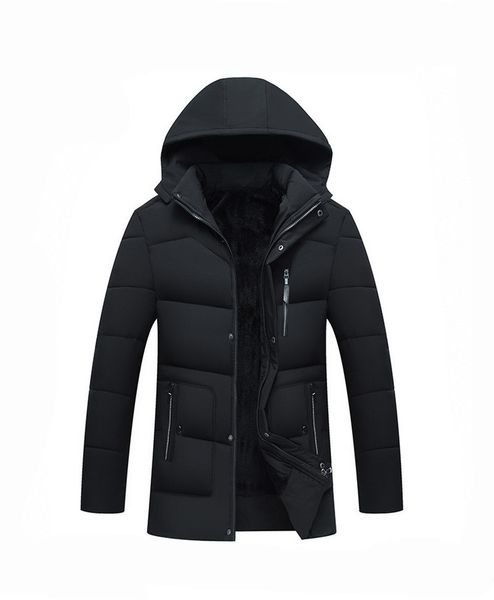 

men's & parkas men hooded designer down jackets winter cotton padded outerwear middle aged mens jacket males apparel, Black