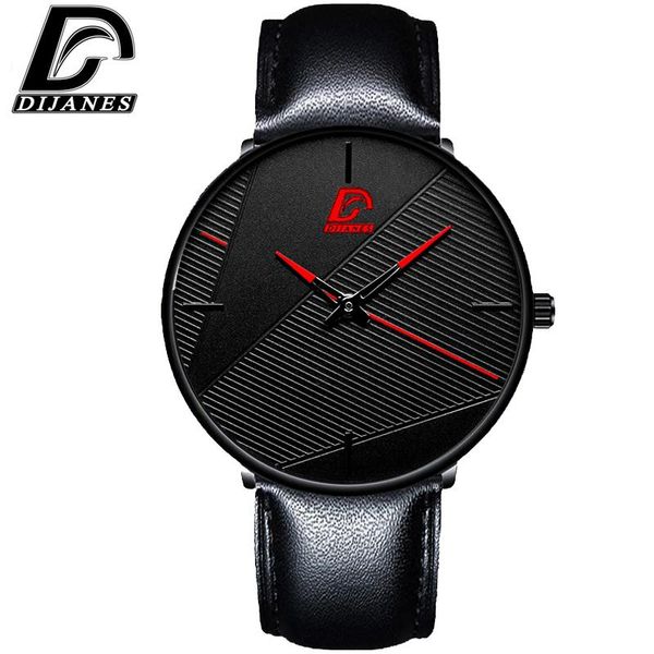 

minimalism watches men's fashion ultra thin black leather quartz wrist watch men business casual relogio masculino wristwatches, Slivery;brown