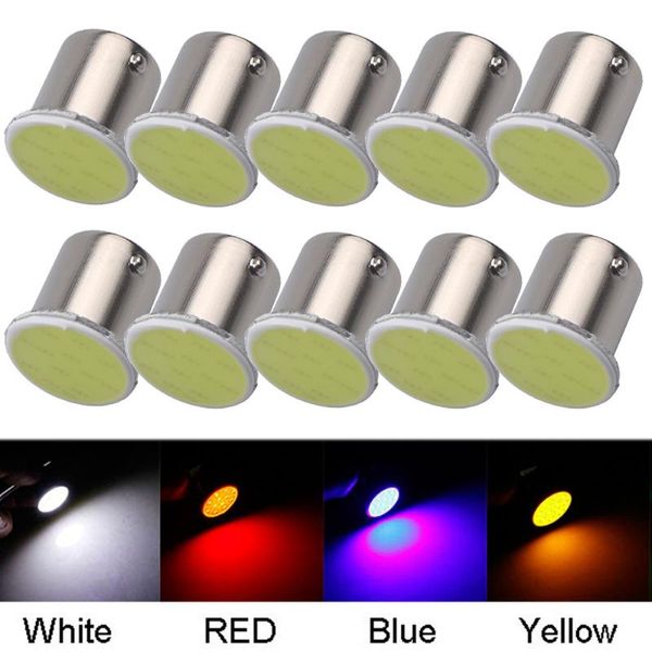

car headlights bright 10x 12v 1156 ba15s p21w 1157 bay15d cob 12 smd led light lamp turn signal brake bulb white blue red yellow
