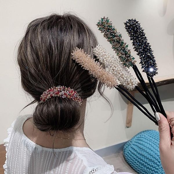 

hair clips & barrettes wedding bridal rhinestone pearl flower clear crystal handmade pins bridesmaid hairwear jewelry accessory, Golden;silver