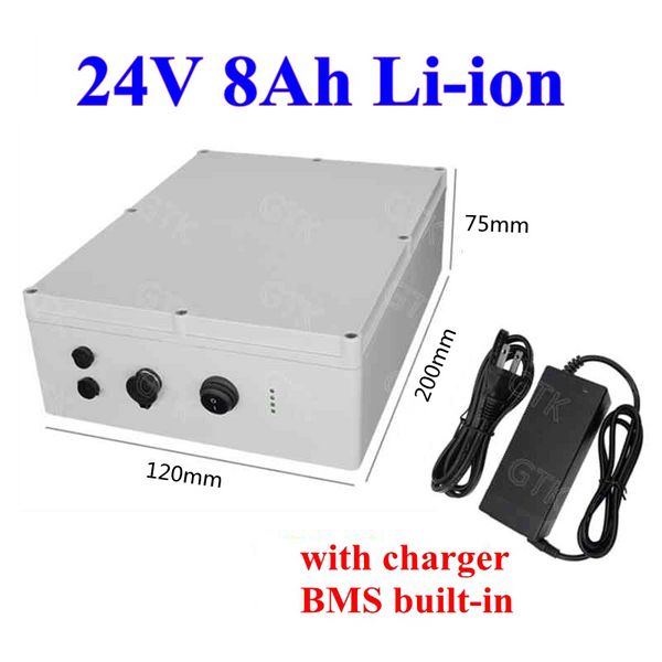 24 V 8AH Lityum İyon 3.7 V 18650 Li-Ion Pil Paketi Ile BMS ile 250 W 300 W Elektrikli Bisiklet Motor + 29.4 V 2A şarj cihazı