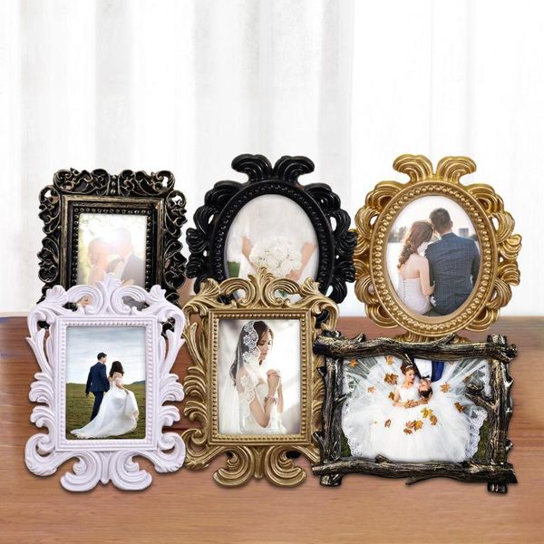 

hollow design oval/rectangle po frame picture holder wedding home decor gift creative retro diy resin frames