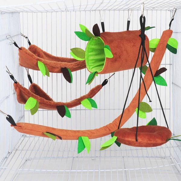 

toys house nest forest soft warm cage small pet toy keep hamster hammock squirrel stump leaf tunnel drill tube animal supplies