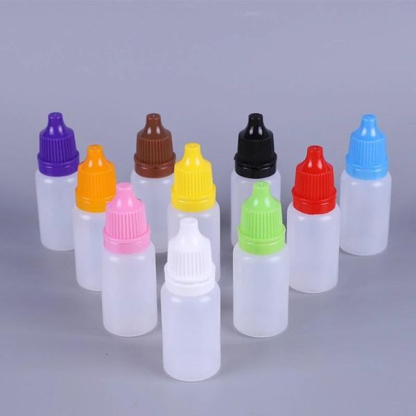

storage bottles & jars 30-100pcs 5ml colorful refillable bottle empty plastic squeezable dropper container ink pigment liquid leakproof cap
