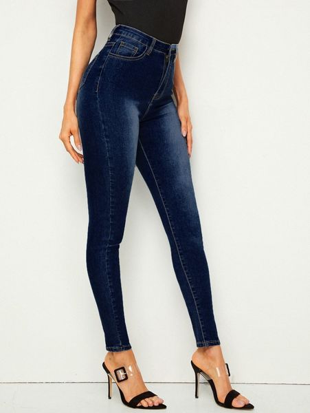 

bleach wash high waist high stretch skinny jeggings m029#, Blue