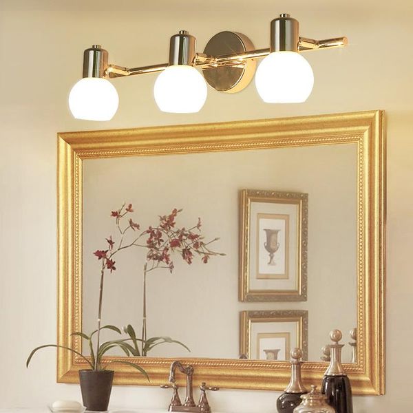 

wall lamp modern simple led mirror headlight bathroom dressing table nordic cabinet toilet glass golden decorative e27