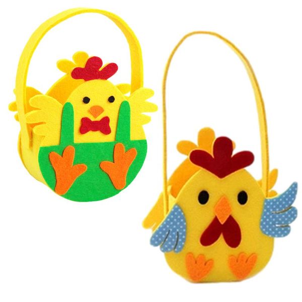 

easter egg basket gift boxes & bags non-woven chick printed canvas carry candy bag home storage tote wrap