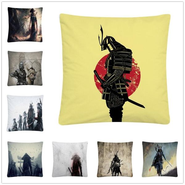 

cushion/decorative pillow japanese samurai armor exquisite pattern soft short plush cushion cover case for home sofa car decor pillowcase45x