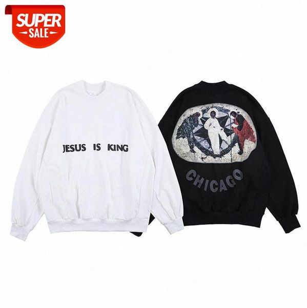 

nagri men's fashion brand kanye same paragraph long-sleeved fog high street style autumn and winter terry couple sweater #dp1y, Black