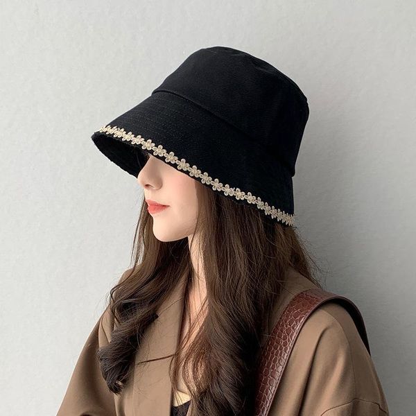 

beanies winter lace hat fisherman hats for women warm basin cap korean versatile