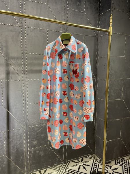 

milan runway dresses 2021 autumn long sleeve lapel neck print designer dress brand same style clothing 0822-1, Black