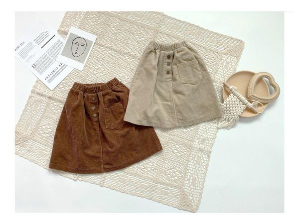 

skirts 2021 spring kids girls korean corduroy vintage girl clothings1, Blue