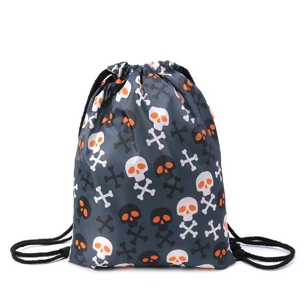 

backpack halloween pattern print school drawstring book bag sport gym swim gift