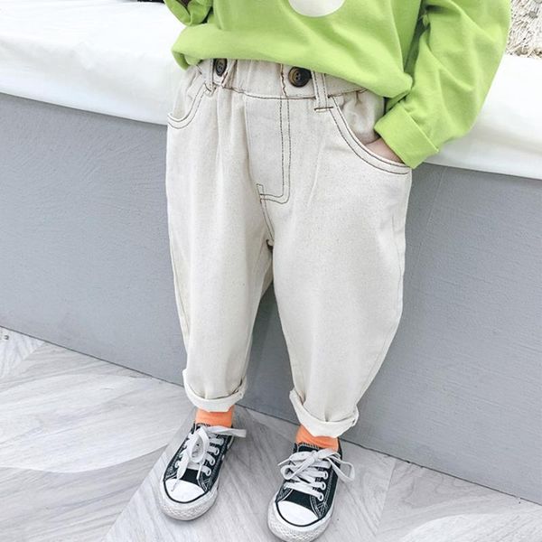 

jeans drop custom denim for kids casual pants simple style cotton elastic blue trousers toddler kid wholesale
