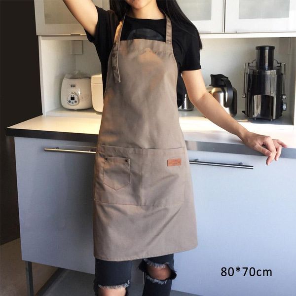 

aprons 1pcs household pure color apron polyester cotton multi purpose for cooking baking kitchen supplies anti-fouling