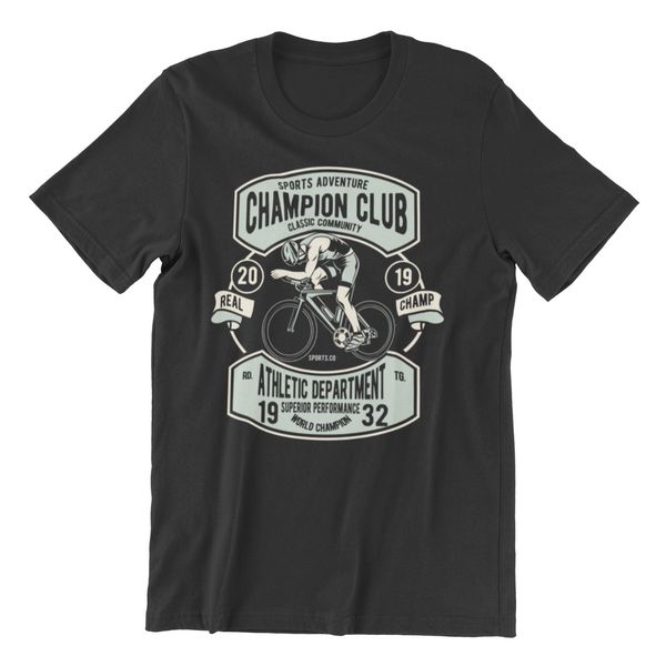 

champion club - cotton men's t-shirt bike bycicle, White;black