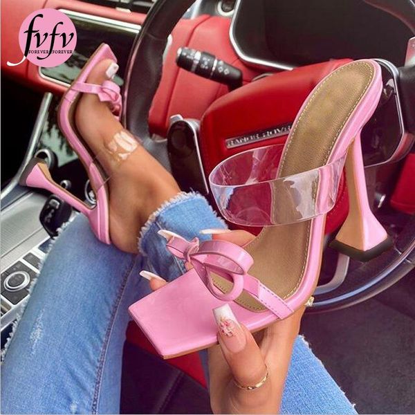 

sandals [fvfv]slides bow high heels thin heel slippers open toe fashion shallow ladies summer shoes green black size