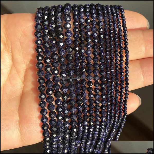 

other jewelry sets 2 3 4mm faceted blue sand gem stone beads round loose spacer for making diy bracelet earrings accessories 15 drop deliver, Silver