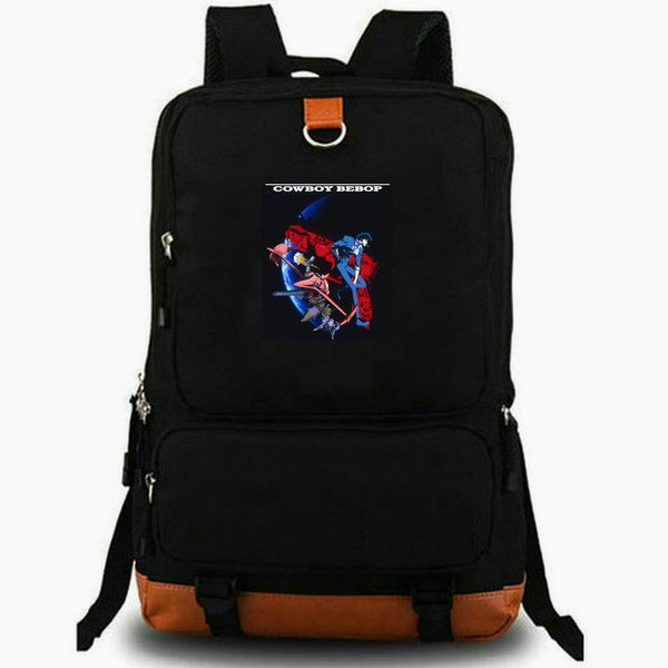 Cowboy Bebop mochila Kauboi bibappu daypack Grande Enganador bolsa escolar Impressão de desenhos animados mochila Lazer mochila Laptop pacote de dia