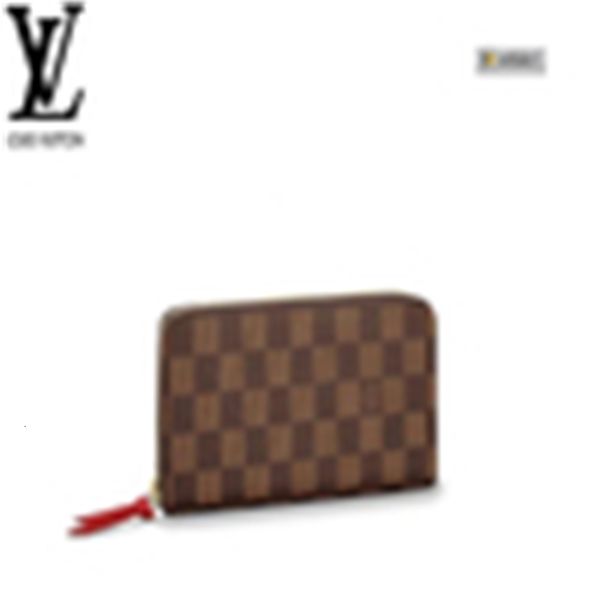 

evening brand designer luxury purse pj0w n60534 clmence wallet clutches cherry women real leather key long wallet chain wallets compact card, Red;black