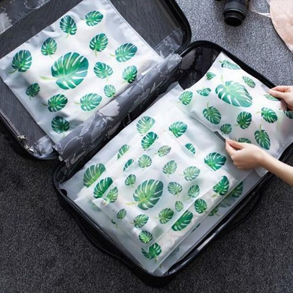 

transparent plant cosmetic travel bags makeup case women zipper make up handbag simple organizer storage pouch toiletry wash kit