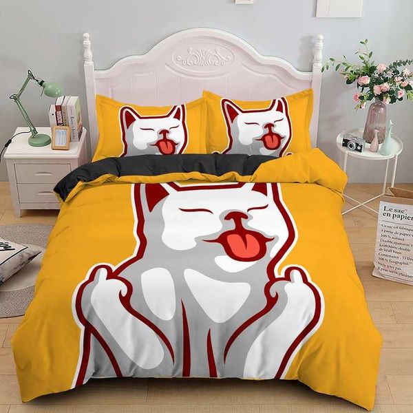 

bedding sets 3d cool funny cat set duvet cover pillowcase bedclothes home textiles
