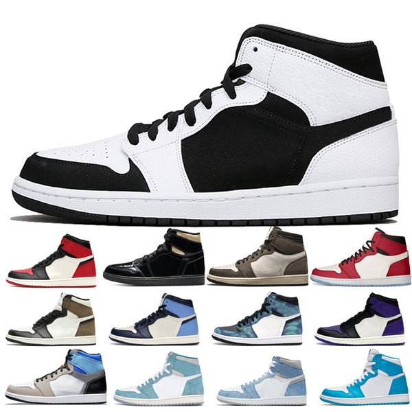 

2022 1s man's basketball shoes turbo green unc dark mocha obsidian tie dye court purple bred toe cactus jack twist university blue fash