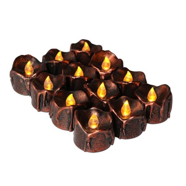

candles 12pcs/pack led color-plated shell electronic candle frameless ornaments