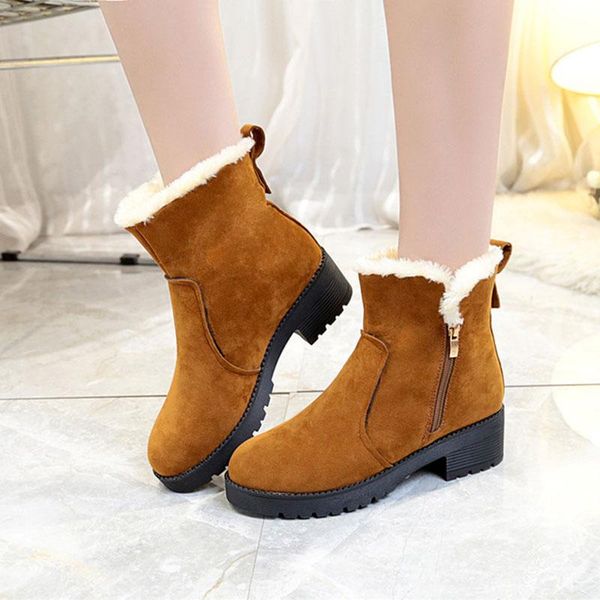 

winter explosion women's boots cotton shoes side zipper thick with student booties joker short women, Black