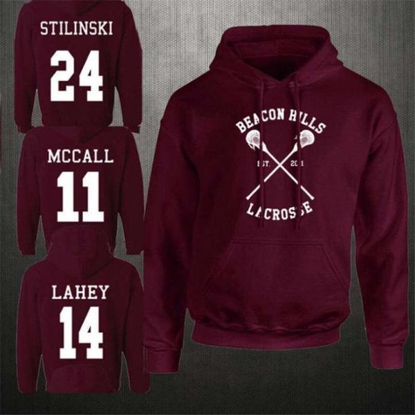 

men's hoodies & sweatshirts teen wolf hoodie men stilinski 24 lahey mccall pullover sweatshirt male print red hooded mens hip hop hoddi, Black