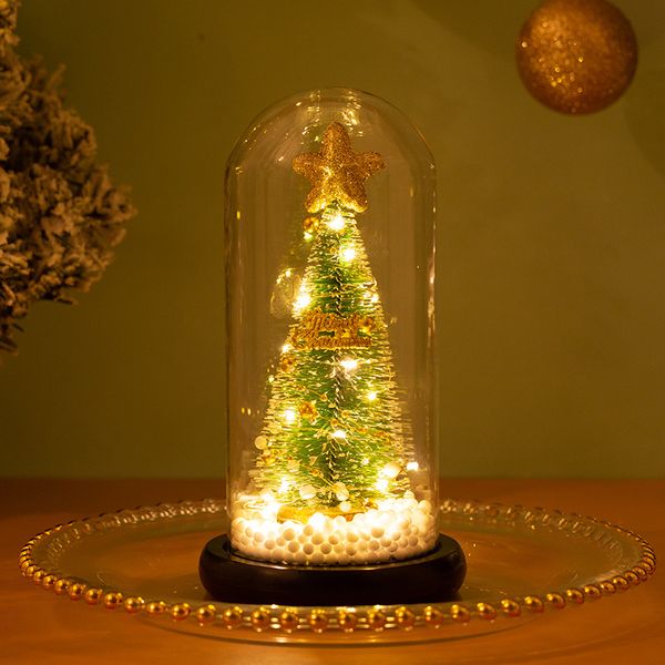 Рождественские украшения дерева стеклянная крышка креативные светящиеся орнаменты декоративные рождественские подарки