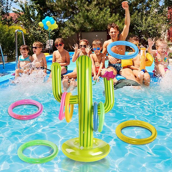 

party favor outdoor swimming pool accessories inflatable cactus ring toss game set floating toys beach supplies bar travel