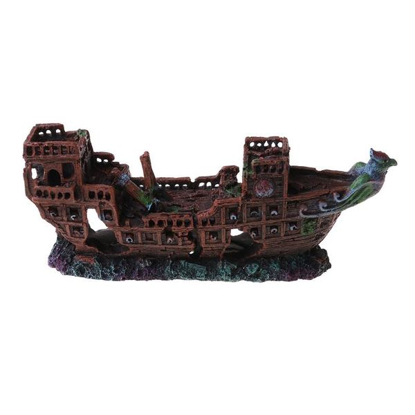 

decorations aquarium ship fish tank ornaments material sunken decorations, x7je