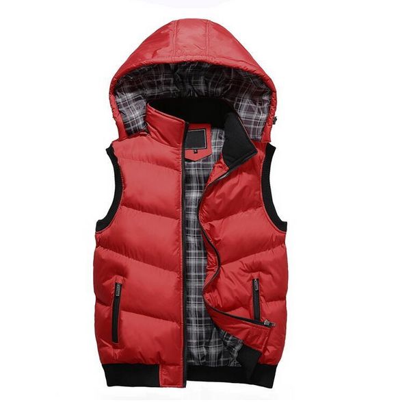 

men's vests mens spring winter fashion sleeveless jackets male cotton-padded men thicken brand waistcoats 5xl, Black;white