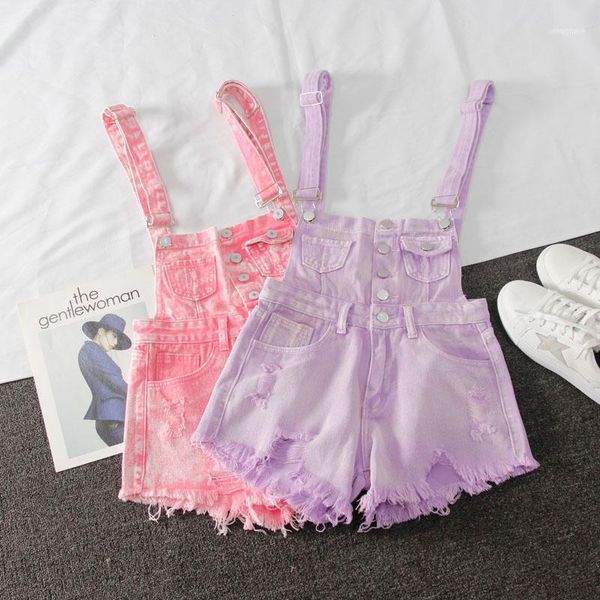 

women's jumpsuits & rompers women denim playsuits summer 2021 suspenders hole ripped overalls for womens casual vintage jeans playsuits, Black;white