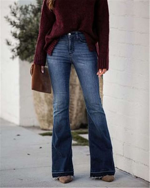

stitching slim pants classic hot, Blue