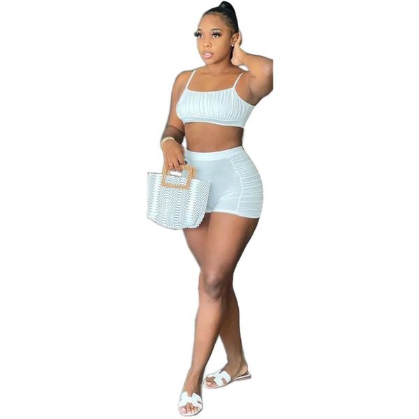 

women's tracksuits fold sling casual two-piece suit, Gray