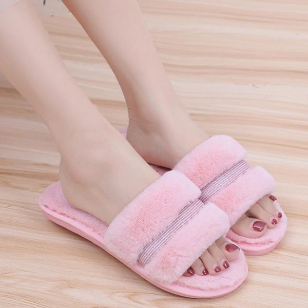 

women's winter home slippers non-slip warm indoors bedroom floor shoes women, Black