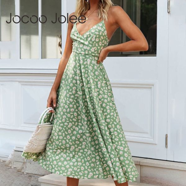 

strap v neck floral print backless long dress elegant lace up bow a line plus size beach party 210428, Black;gray