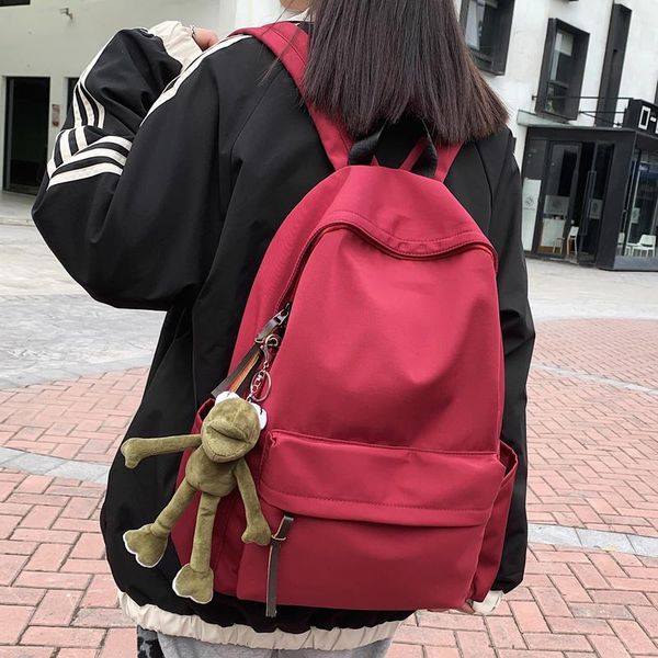 

backpack dcimor solid color waterproof nylon women men large capacity lapbackpacks school bag for college sweethearts
